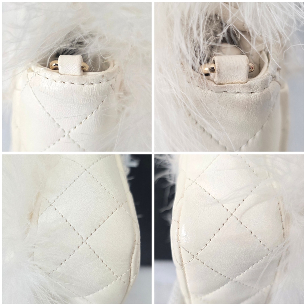 Auth Chanel Feathers Lambskim Quilted Flap Crossbody/Clutch Bag - Picture 10 of 10